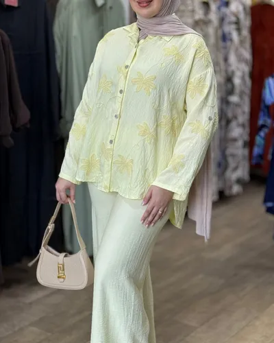Ensemble fleur brodé