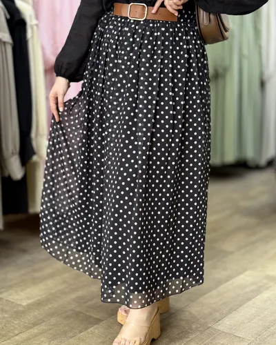 Jupe à petits pois avec ceinture 2